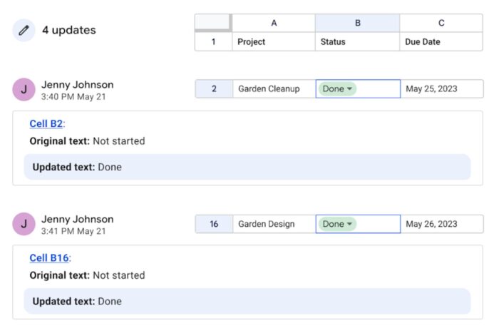 google sheets