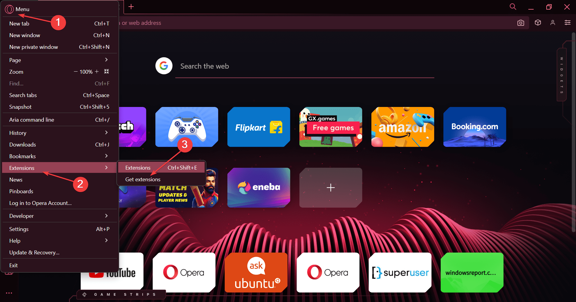 add extensions to opera GX