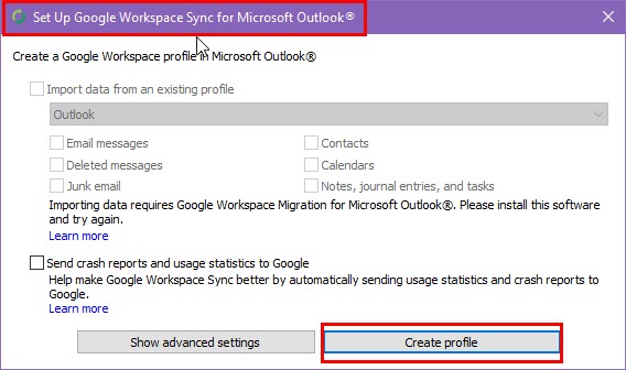 Create Profile