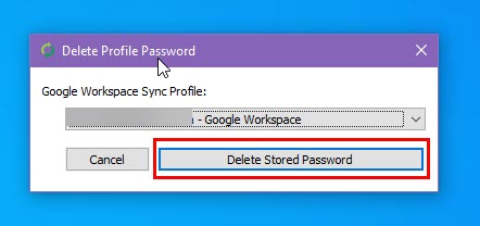 Delete Stored Password
