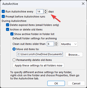 Run autoarchive - outlook autoarchive settings greyed out