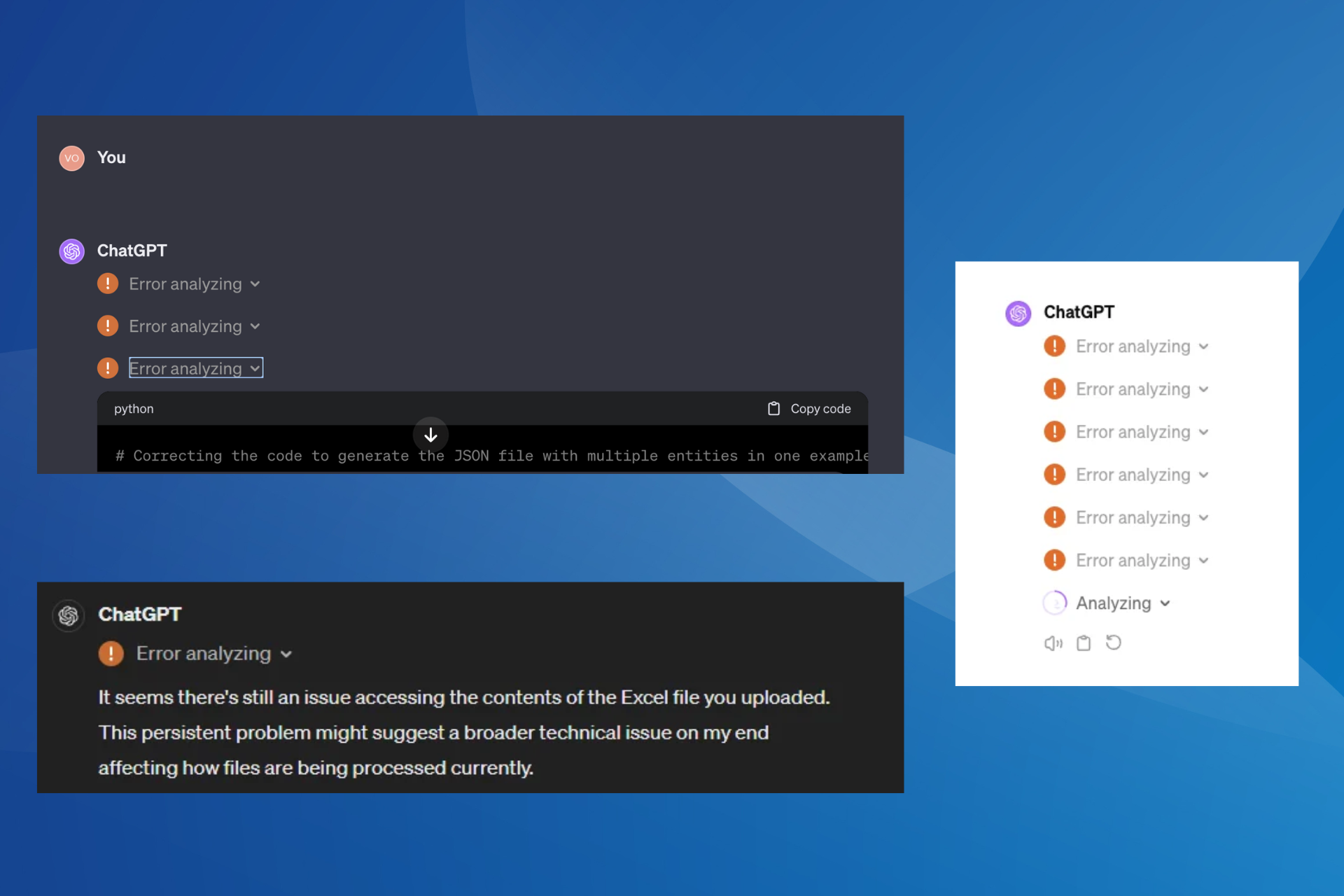 chatgpt error analyzing