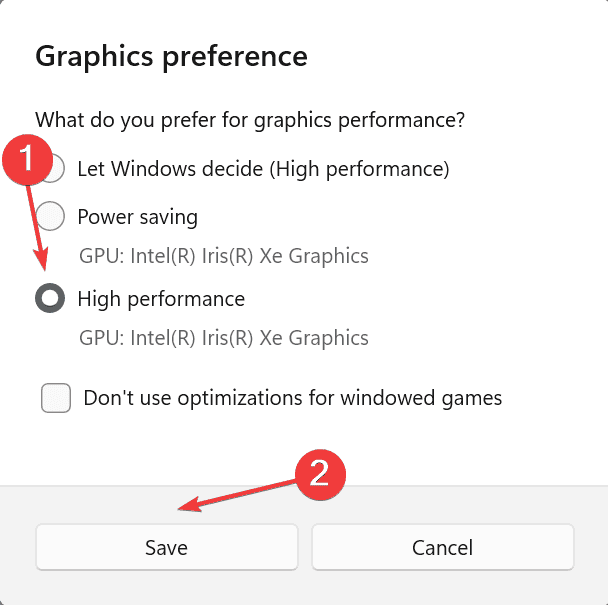 high performance graphics preference 