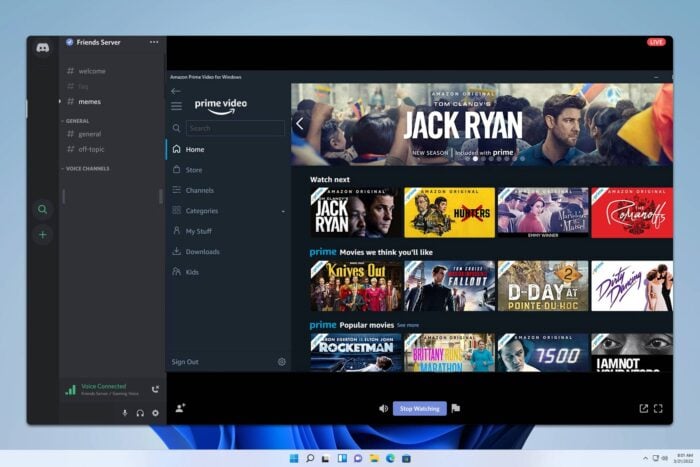 how to stream prime video on discord
