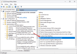 How to Prevent Access to the Command Prompt GPO