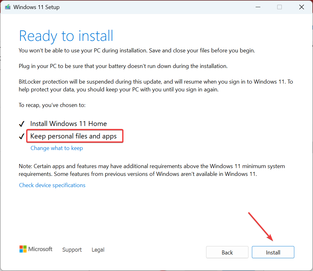 in-place upgrade to fix missing wscsvc.dll