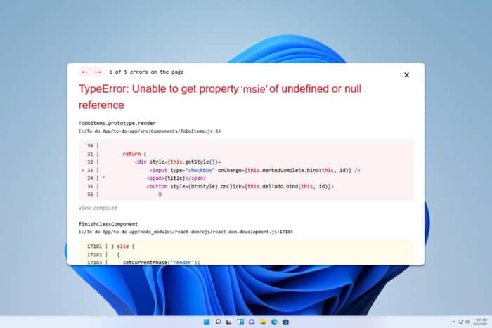 unable to get property 'msie' of undefined or null reference