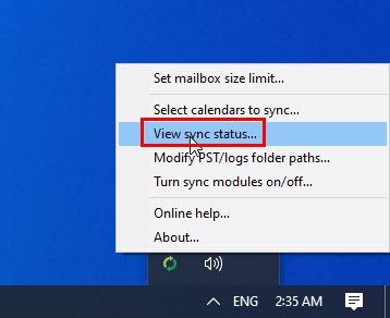 view sync status