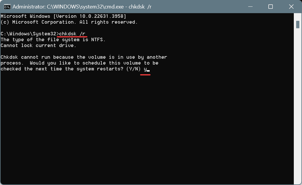 check disk to fix SERIAL_DRIVER_INTERNAL