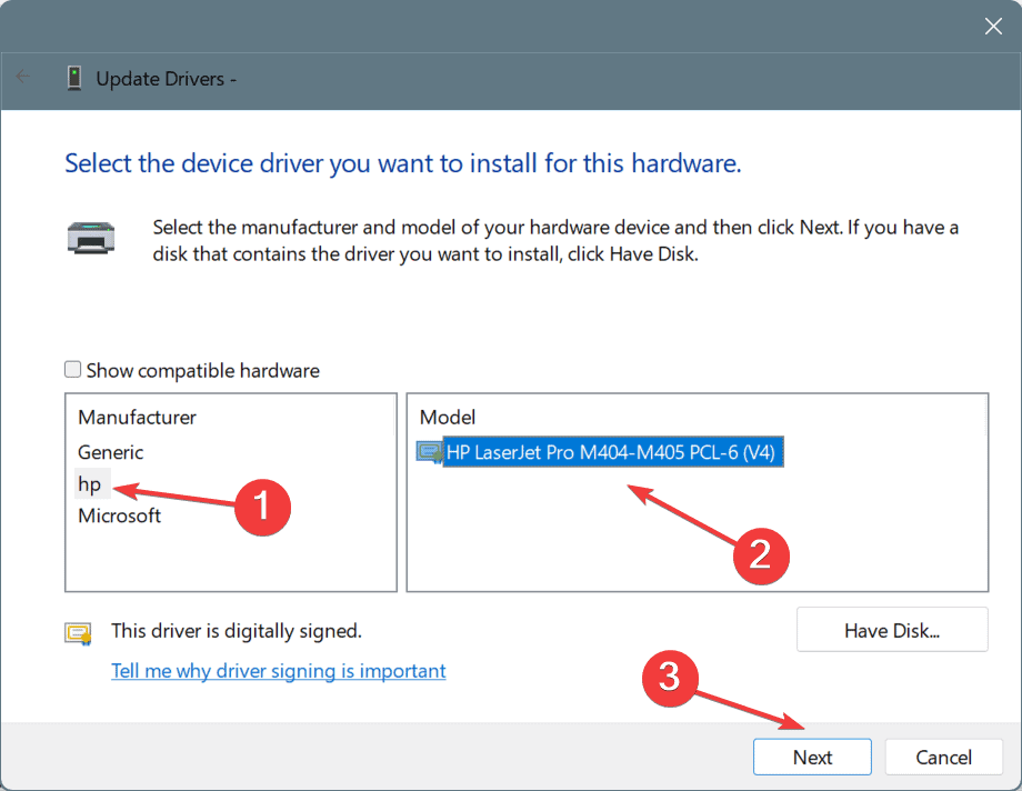 install hp laserjet pro m404dn driver manually