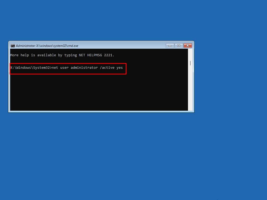 cmd command activate hidden admin
