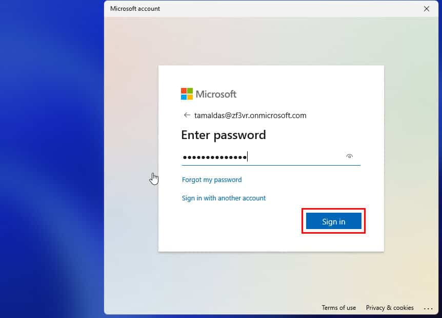 password sign in