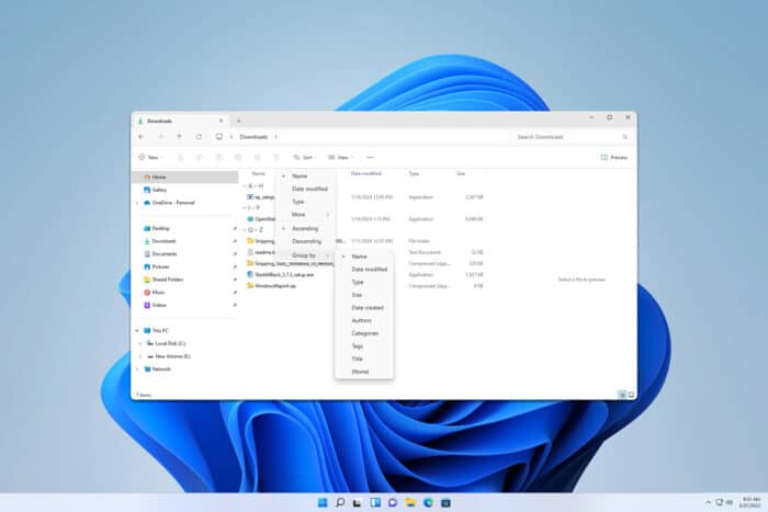 windows 11 sort files and folders together