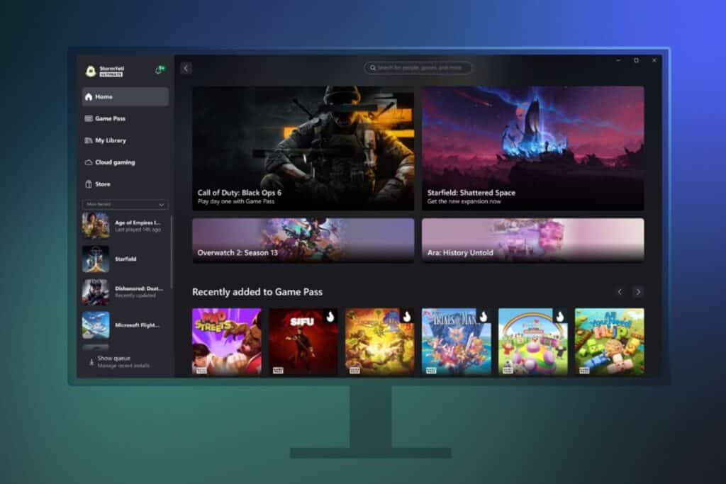 The Xbox app has a new layout, making it easier for users to spot ...
