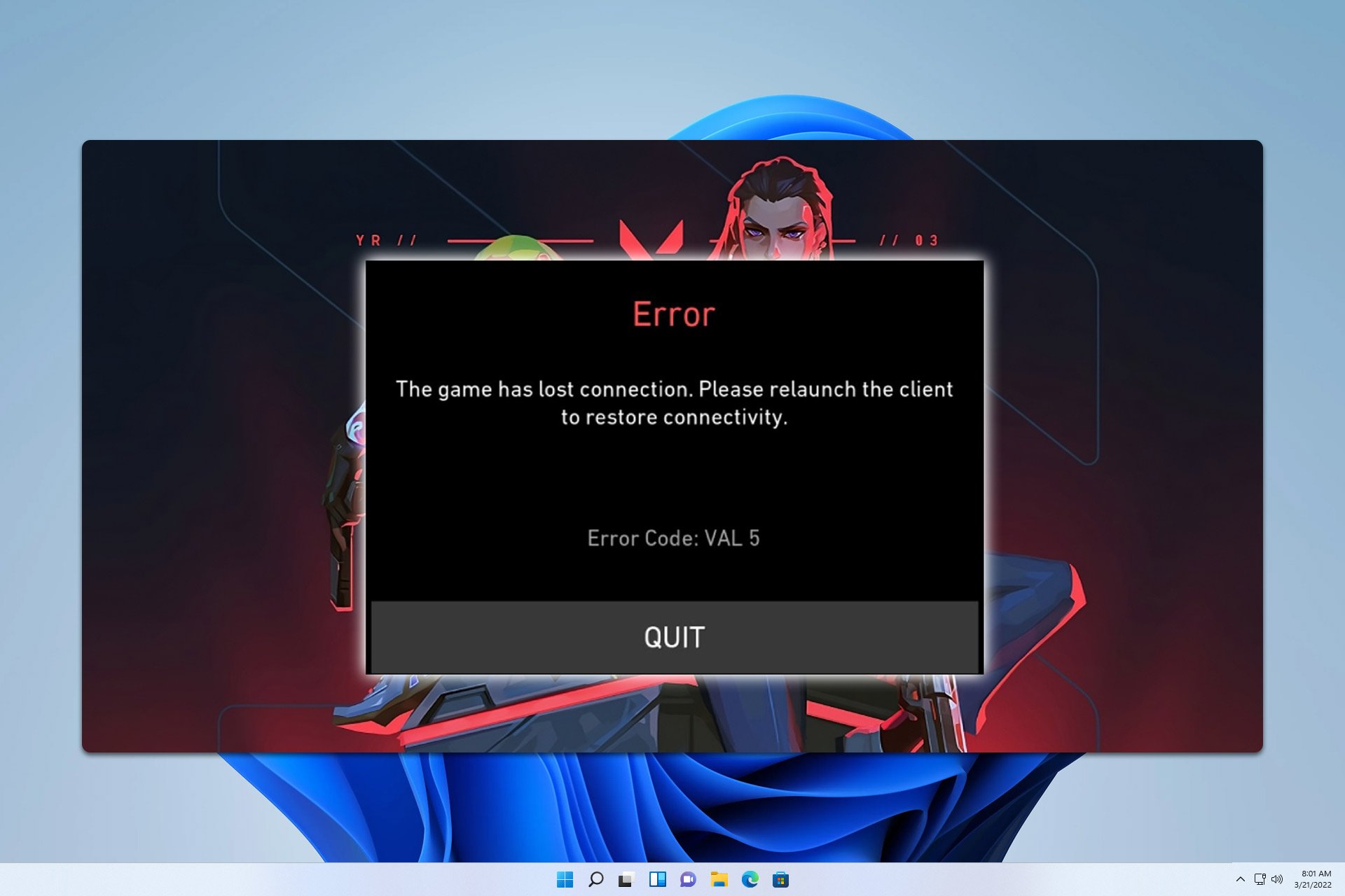 error code val 5