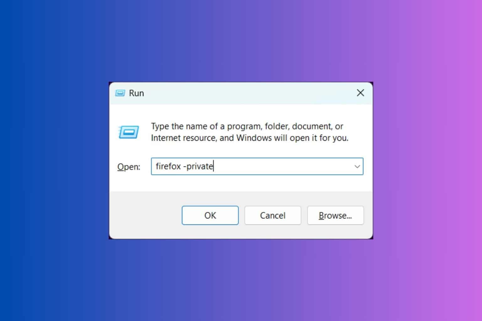 How to open Firefox private window with command line