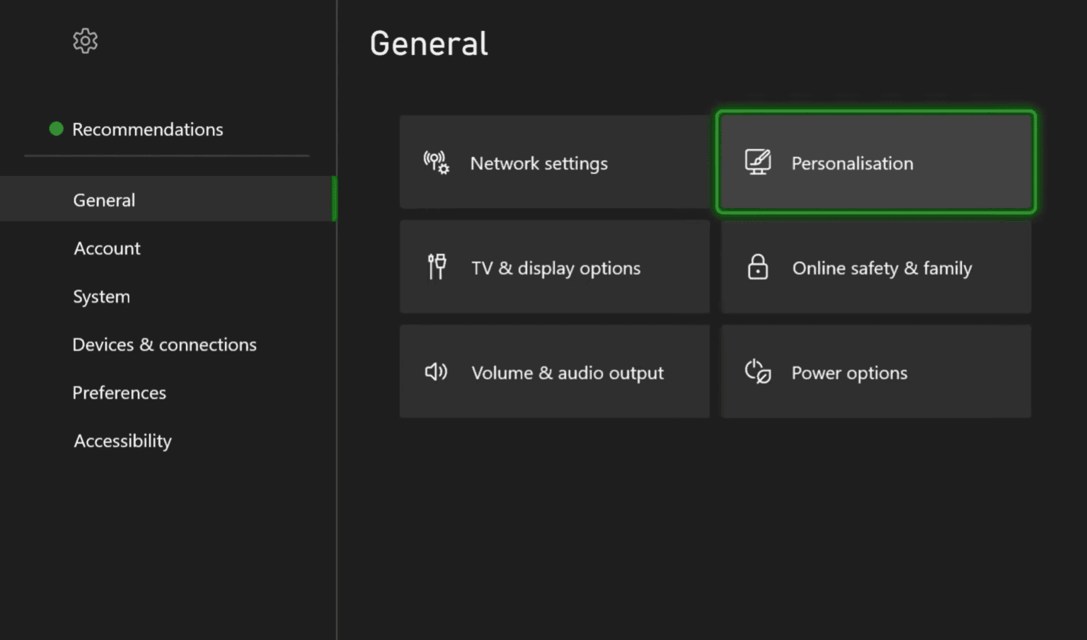 personalization settings