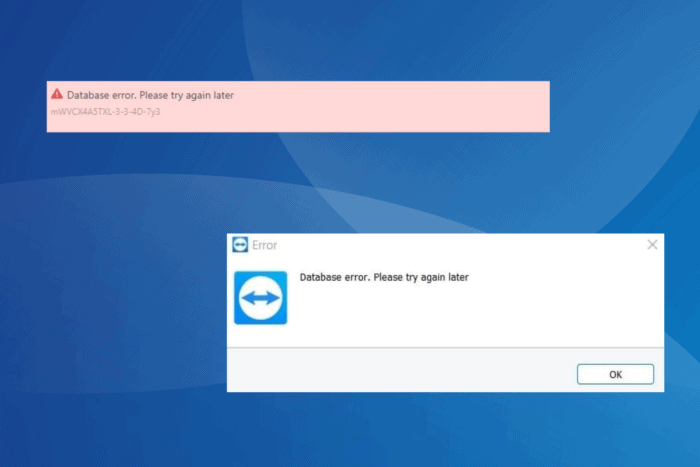 fix teamviewer database error