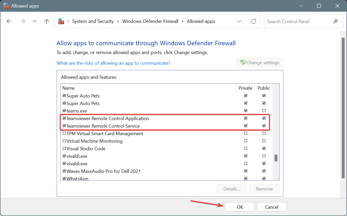 teamviewer in firewall