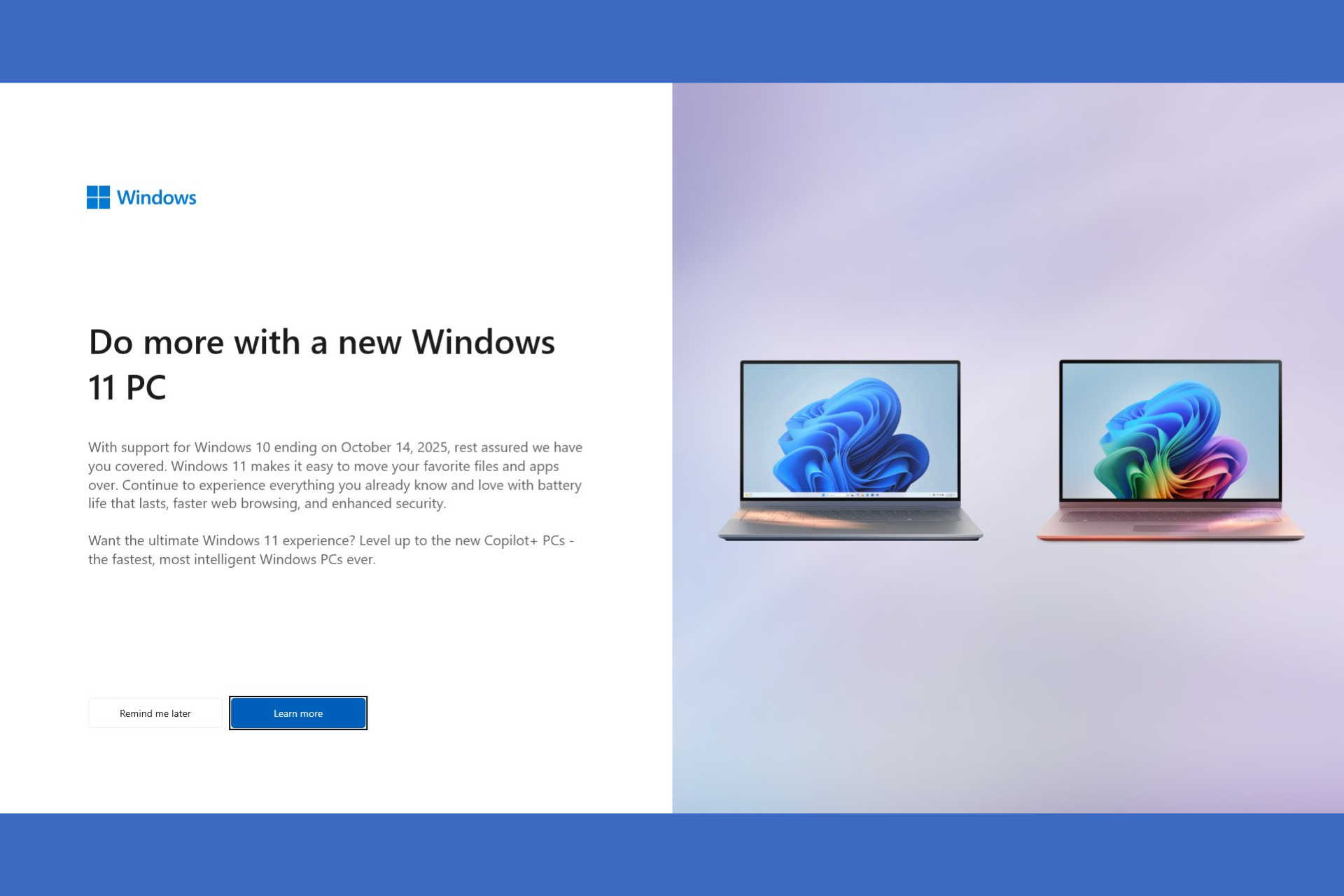 Microsoft pushes Windows 11 aggressive ads on Windows 10