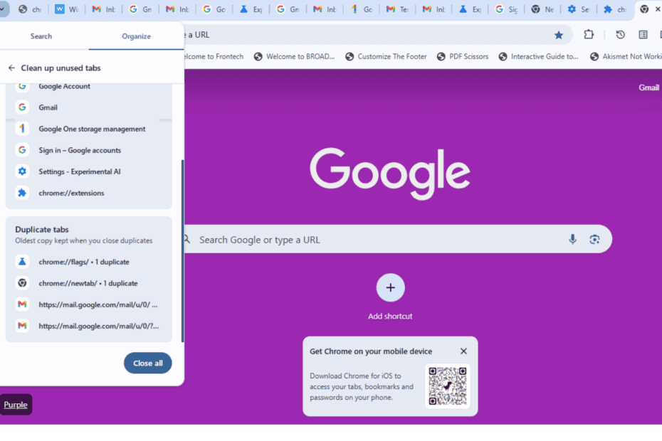 Chrome lets you find and close duplicate tabs via Tab Search