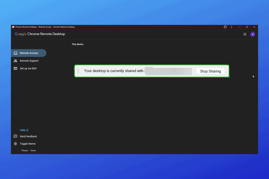 How to Remove Stop Sharing Button in Chrome Remote Desktop