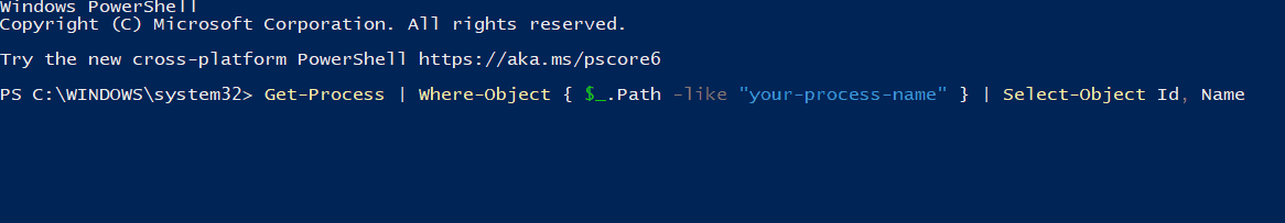get-process powershell