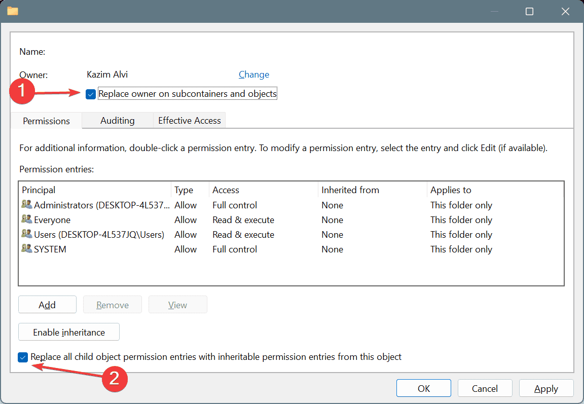 grant permissions to fix ERROR_HANDLES_CLOSED