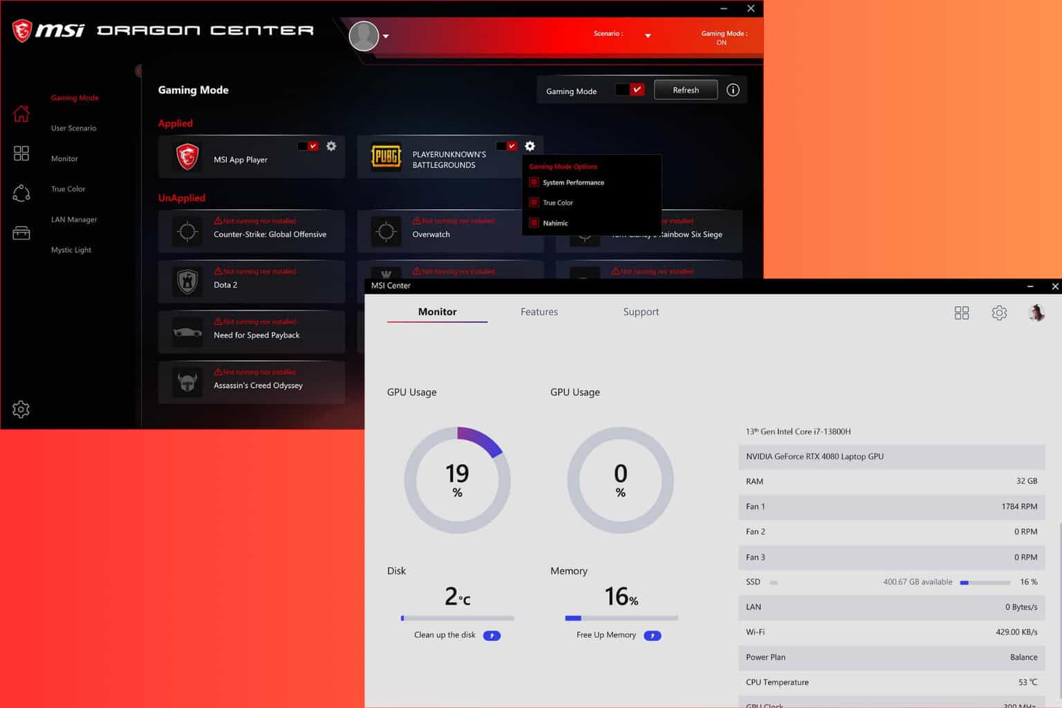 MSI Dragon Center vs MSI Center comparison