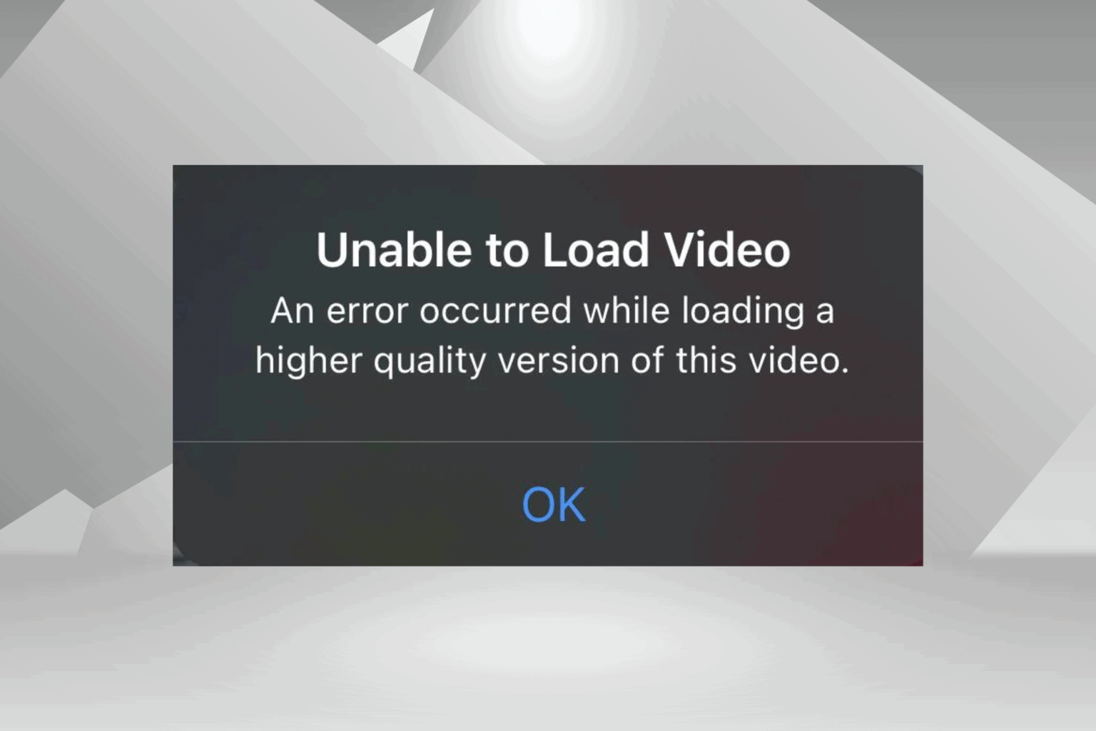 an error occurred while loading a higher quality version of this video