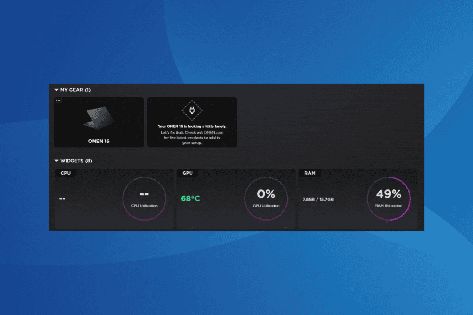 omen gaming hub is not showing cpu temp