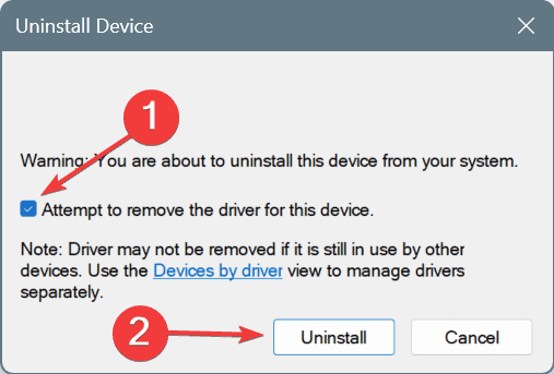 confirm uninstall