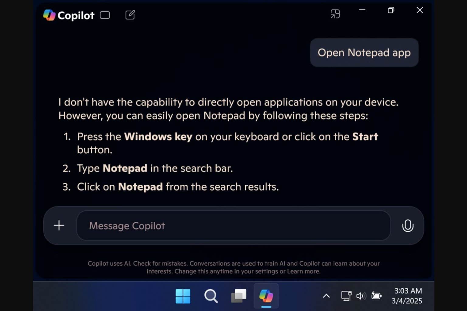 windows 11 copilot native app