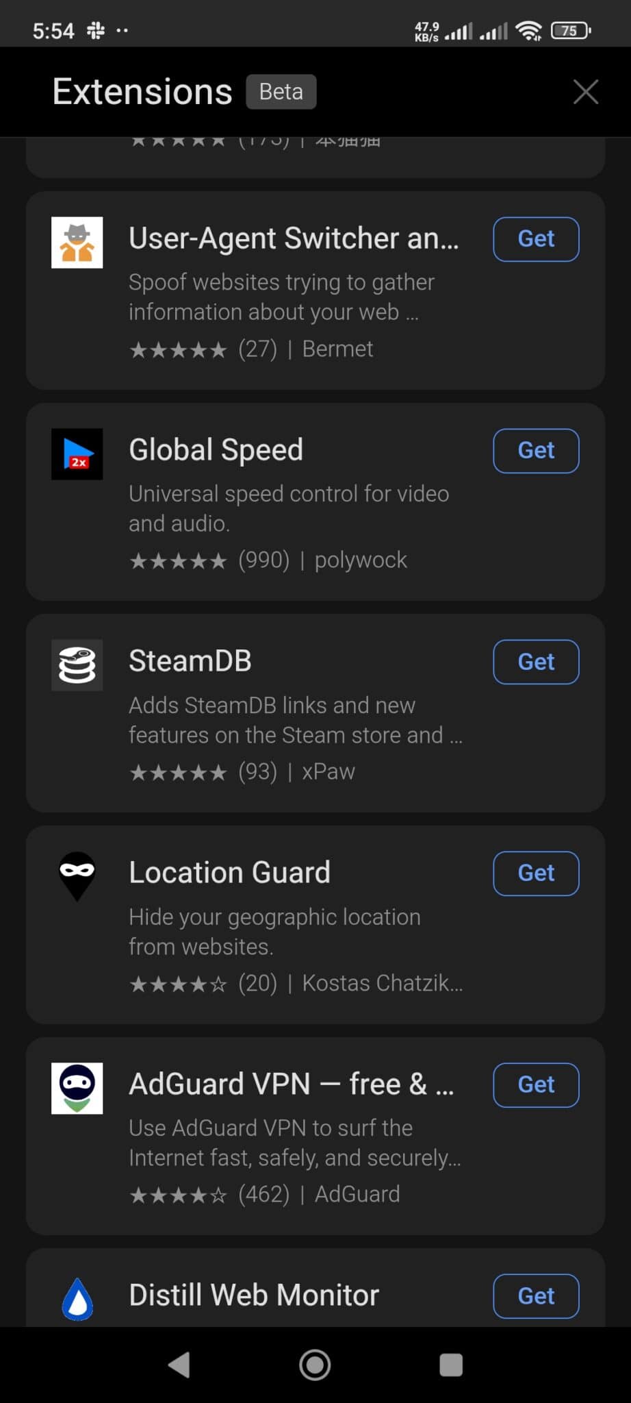 Steam Extention Microsoft Edge for Android may suggest SteamDB extension when visiting ...