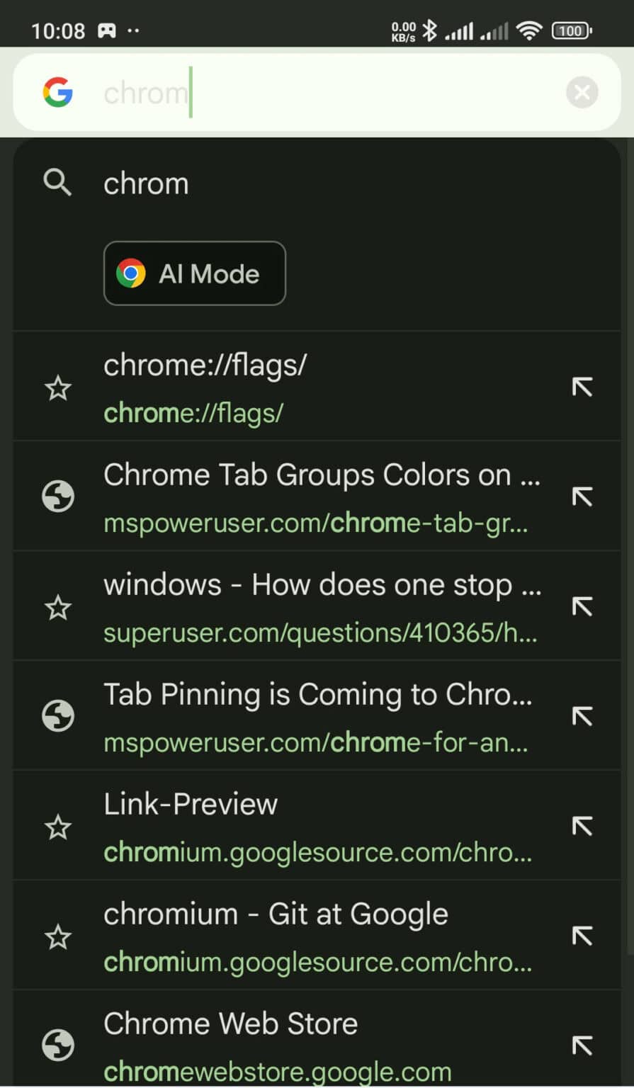 AI Mode Pops Up in Chrome’s Search Bar and Lens as Google Quietly Tests It
