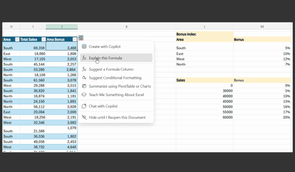 Excel Explain Formulas Copilot