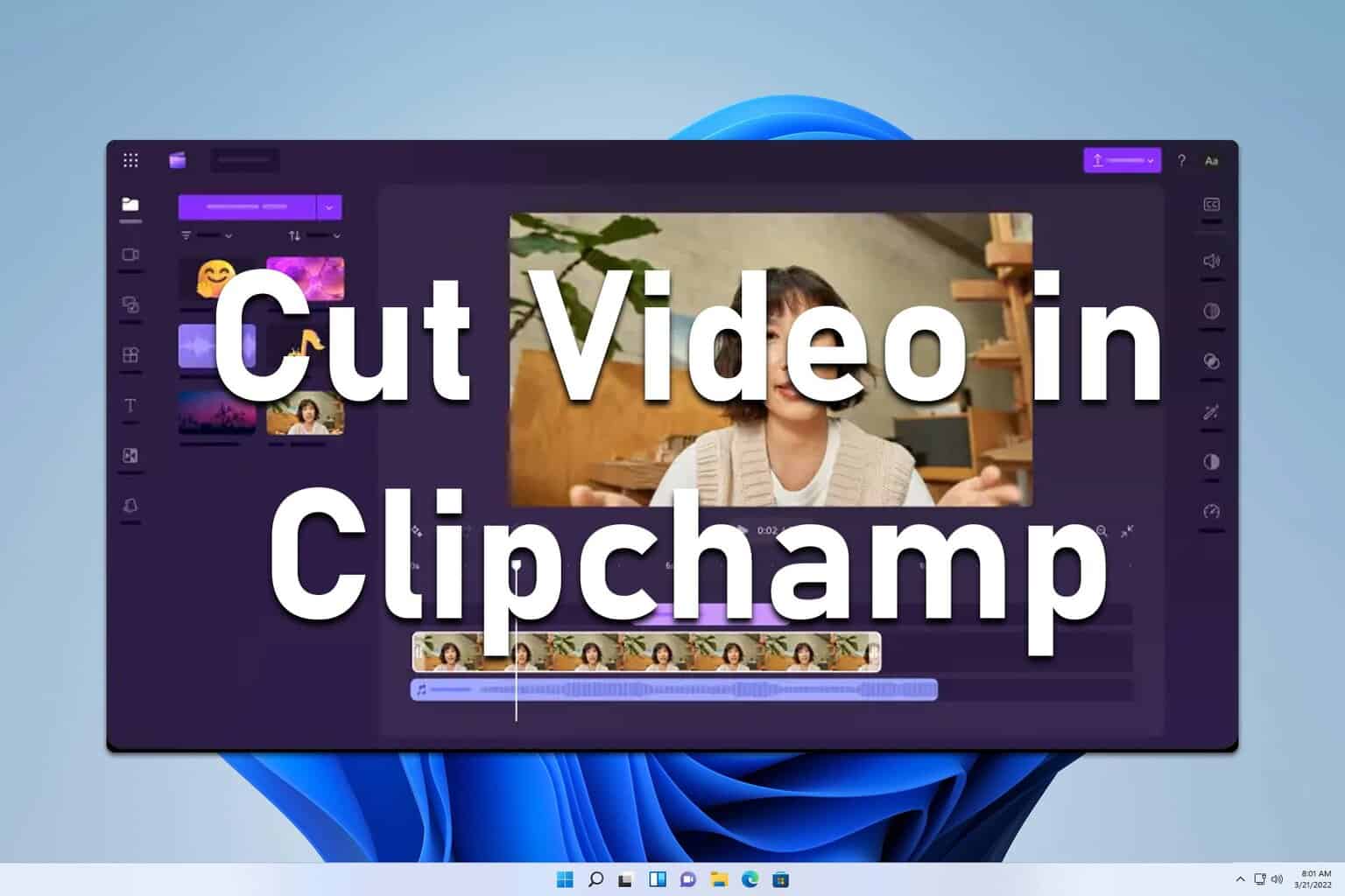 How to cut video in Clipchamp