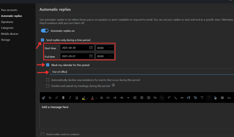 How to Set Up Automatic Out of Office Replies in New Outlook - Configure Automatic Out Of Office In Outlook