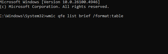 cmd qfe list brief command