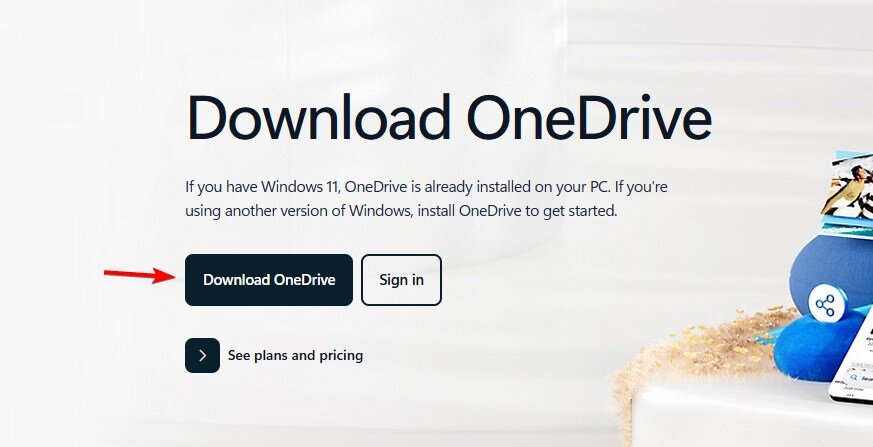 download onedrive button