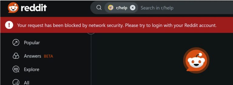 Reddit Fix: Your request has been blocked due to network policy reddit