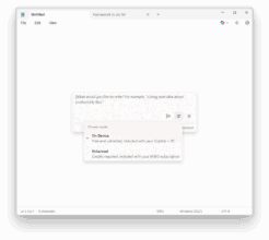 Writing Notepad Local Microsoft adds local AI writing tools in Notepad
