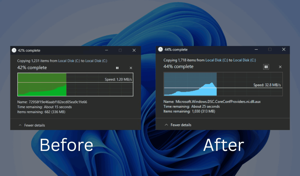 Windows 11 Copy-Paste Dialog Drops Green for Blue in Latest Test