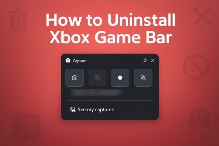 Xbox Game Bar how to uninstall