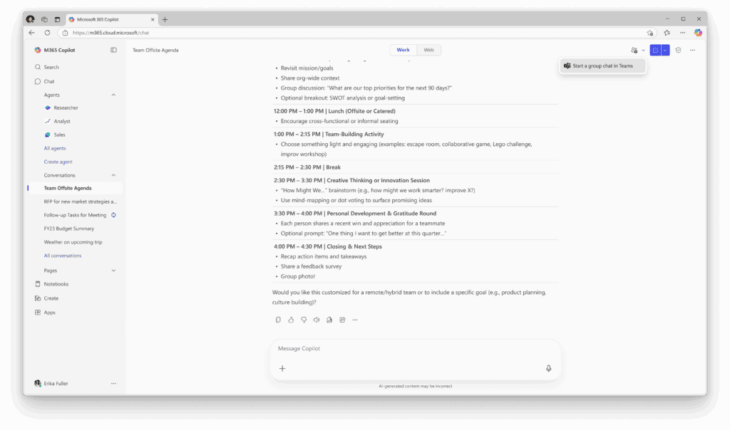6 Agent handoff flow from BizChat