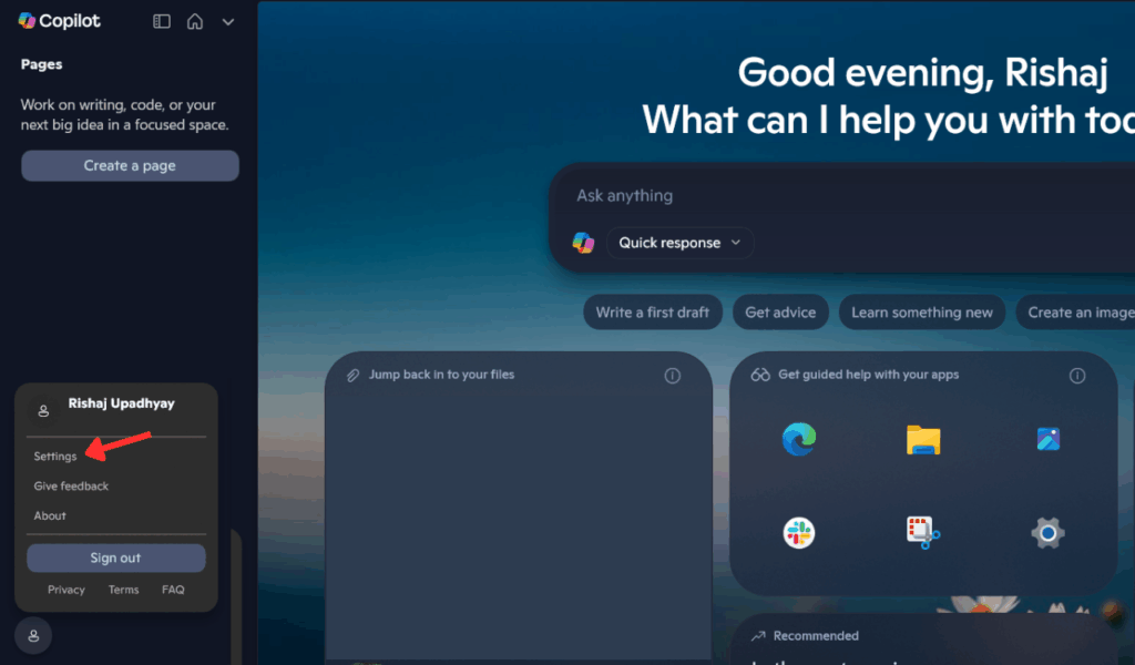 Click on Profile Settings (1)