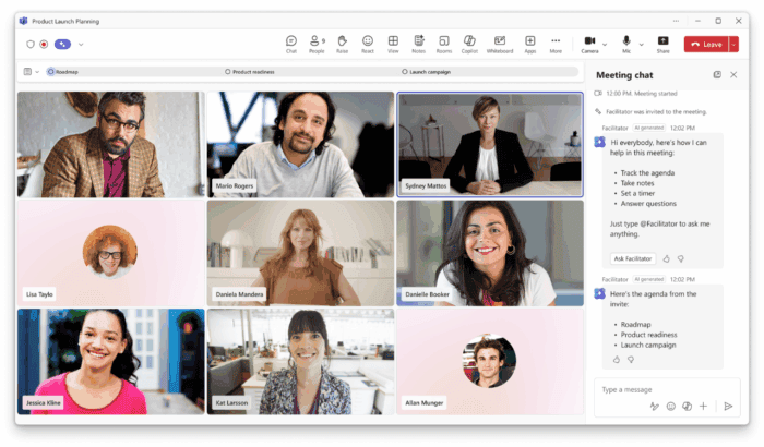 Facilitator in Teams Meeting Chats