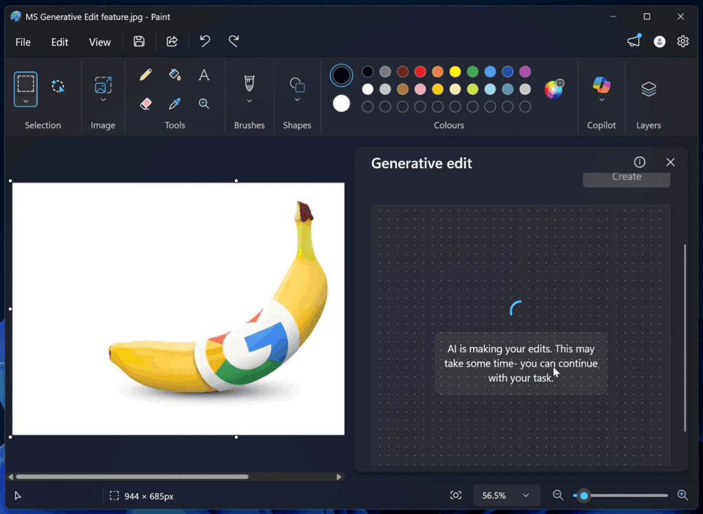 Paint AI generative edit