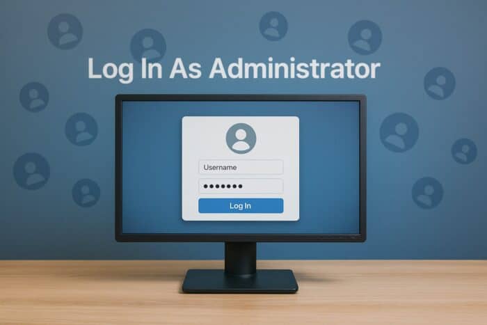 log in as administrator