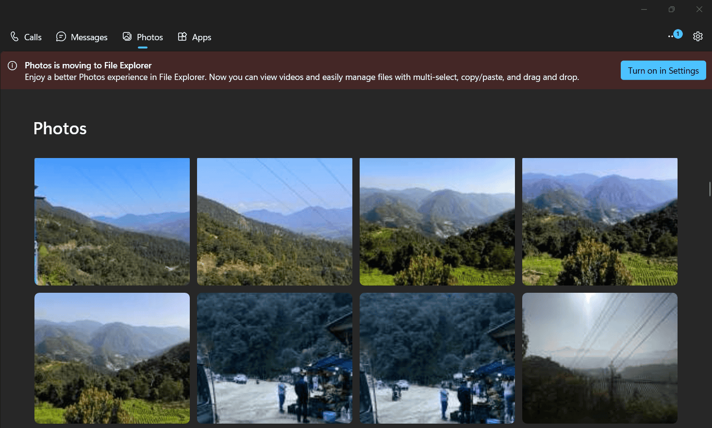 Phone Link photo viewing moving to file explorer